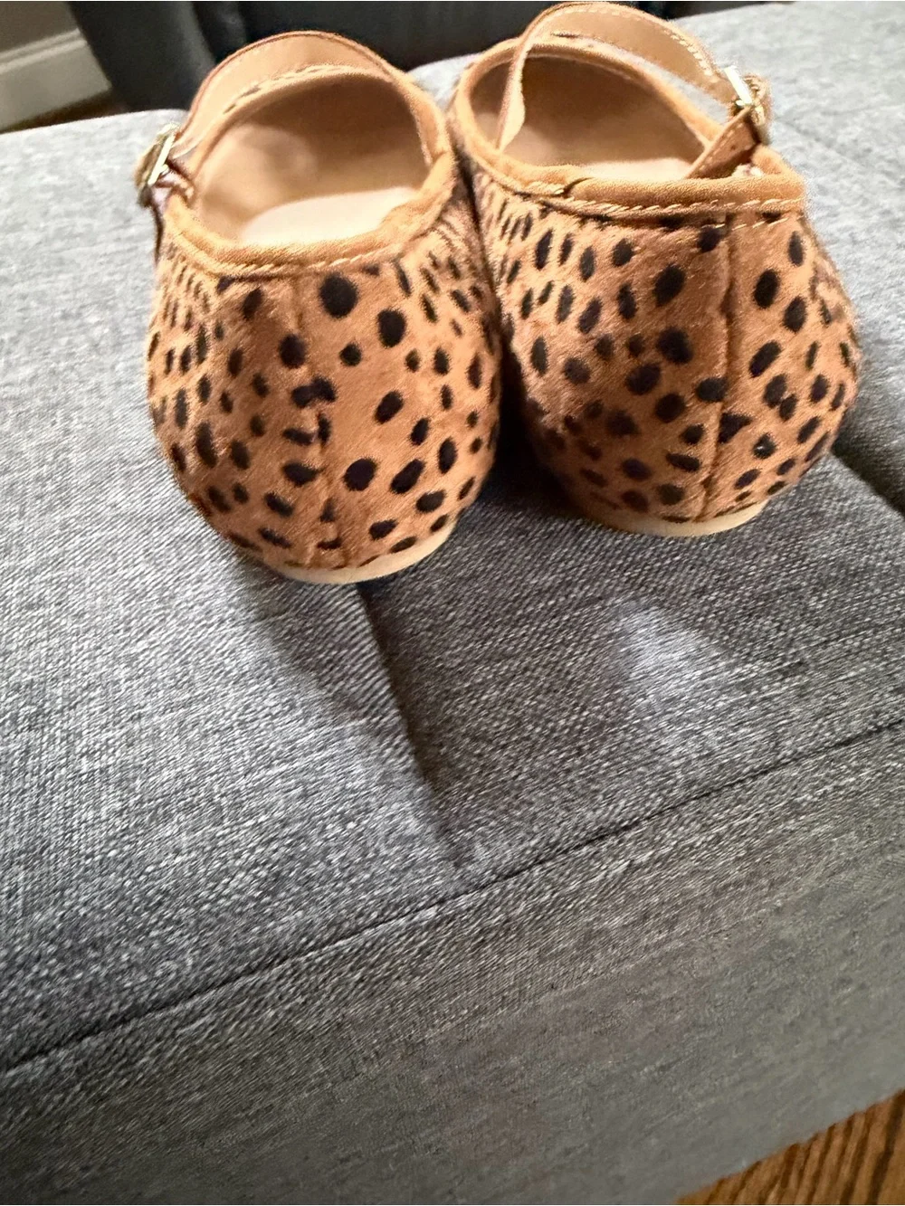 Isaac Mizrahi Leopard Print Mary Jane Flats in Tan and Black